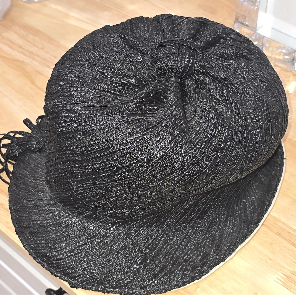 Vintage 1960s Yves Saint Laurent Paris - New York Woven/Straw Statement Hat - Picture 9 of 12